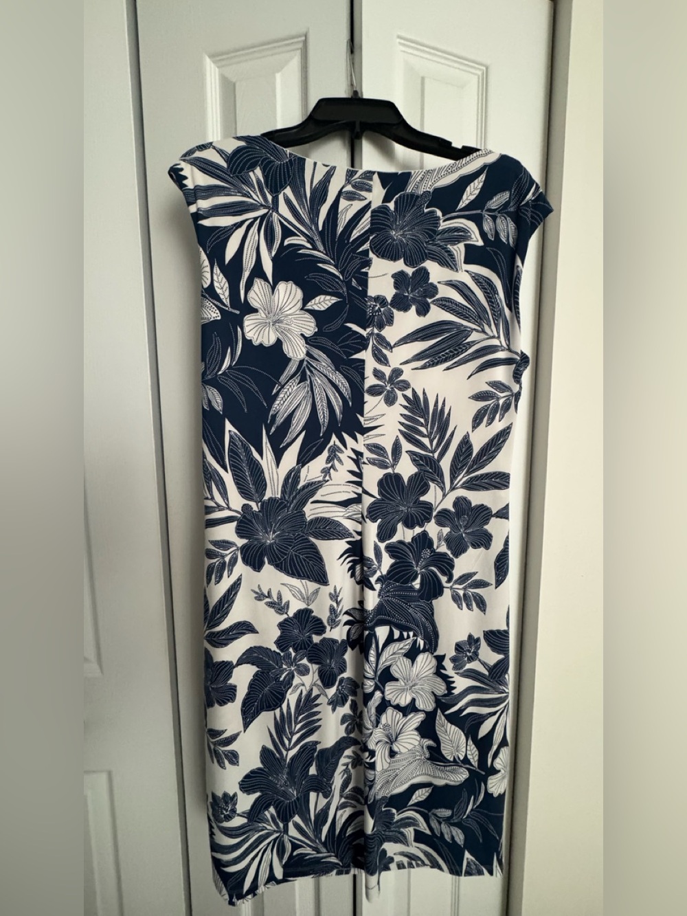 Chaps Navy and White Botanical Print Dress - Picture 5 of 5